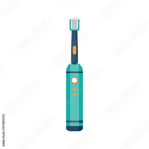 Blue flashlight and medical syringe with a blank label on an isolated white background