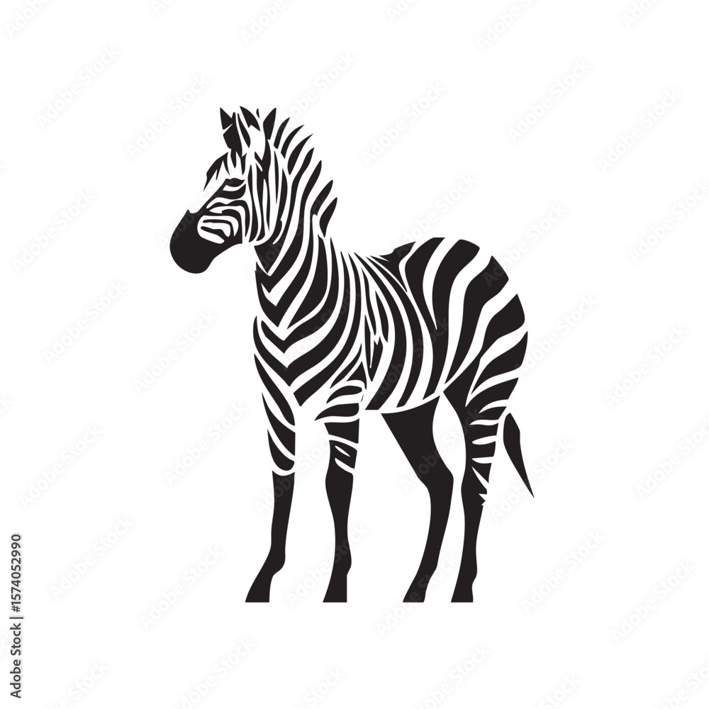 Obraz premium Zebra standing elegantly in monochrome design for modern decor