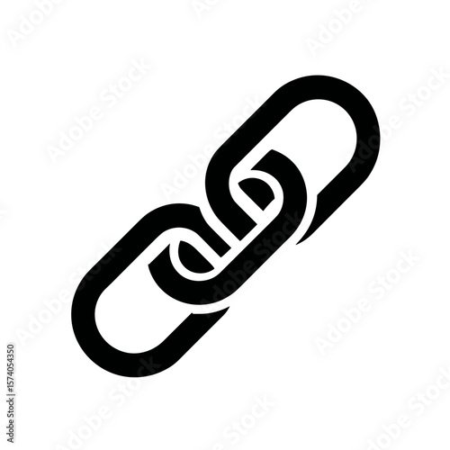 Chain link symbol in black on white background  