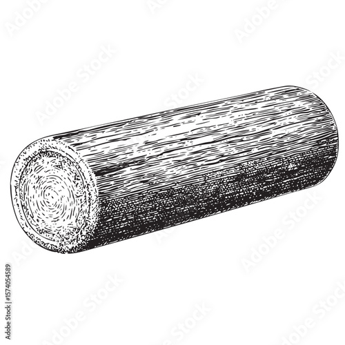 Wooden log illustration for educational and design purposes