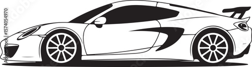 Racing Car Silhouette Vector Set
