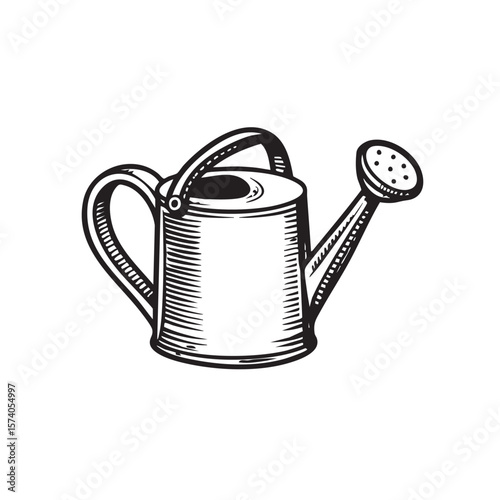 Vintage style watering can for gardening activities and outdoor care