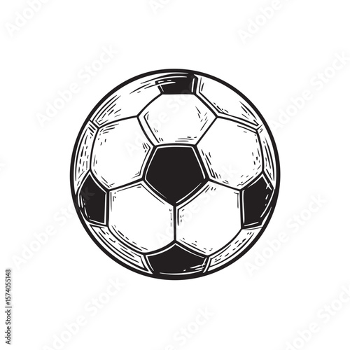 Classic black and white soccer ball design for sports enthusiasts
