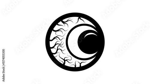 Eye irritation symbol, black isolated silhouette