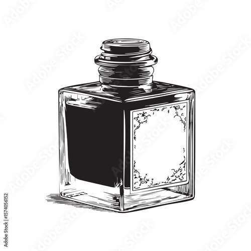 Elegant ink bottle design for creative writing and artistry projects