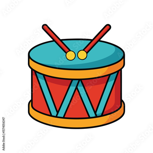 Vector illustration of a traditional wooden djembe drum, perfect for music and rhythm designs