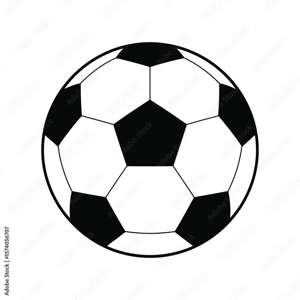 Fototapeta premium Classic Black and White Soccer Ball Vector Illustration.