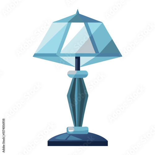 Blue table lamp with shade, a classic home decor object for desk lighting
