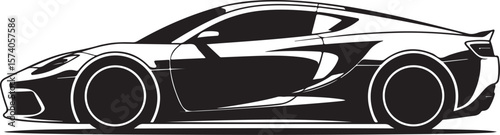 Racing Car Silhouette Vector Set