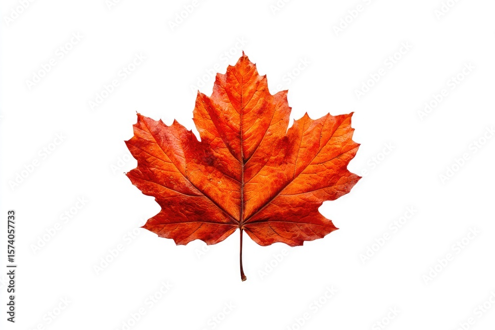 Fototapeta premium Vibrant autumn maple leaf, isolated