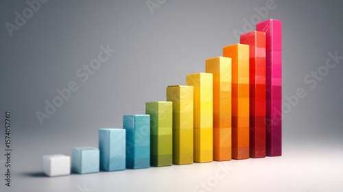 Free Download A colorful D bar graph with an upward trend, symbolizing business growth and success - GFXLoad