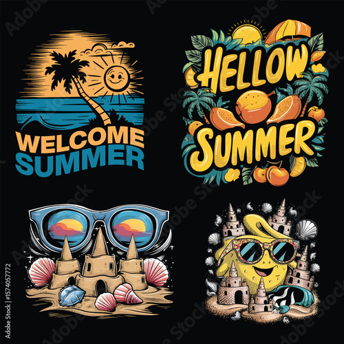Tropical beach vacation scenes summer