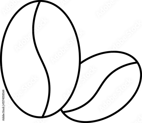 Minimal coffee beans stroke icon perfect for cafe branding, packaging, food apps, websites, and menu designs