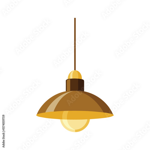 Golden metal hotel service bell on a white background