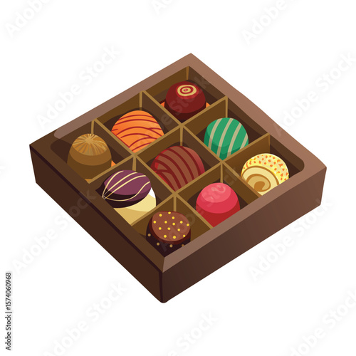 A delicious heart-shaped box of assorted chocolate pralines, a perfect sweet gift