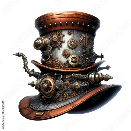 antique brass steampunk hat