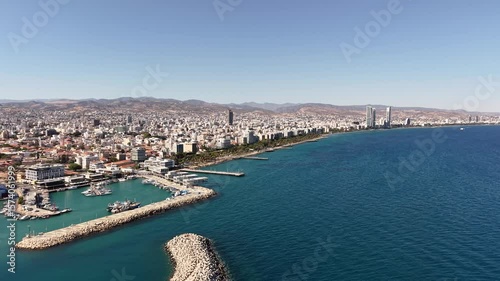 Wallpaper Mural Aerial video of Limassol city coastline in Cyprus Island during summer Torontodigital.ca