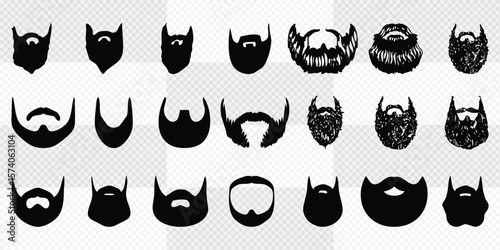 set of mustache and beard styles, vector