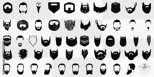 set of mustache and beard styles, vector