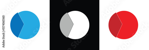 Pie chart set. Circle percentage diagram for application infographic, UI, web design, business presentation, marketing map or download progress vector illustration isolated white background in EPS 10.