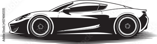 Racing Car Silhouette Vector Set