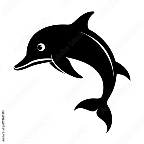 amazon river dolphin vector black animal silhouette