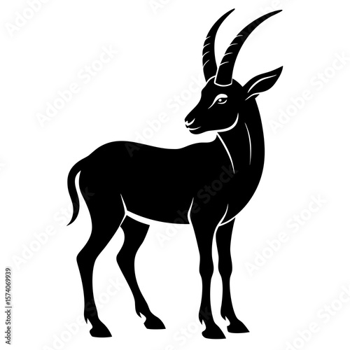 addax vector black animal silhouette