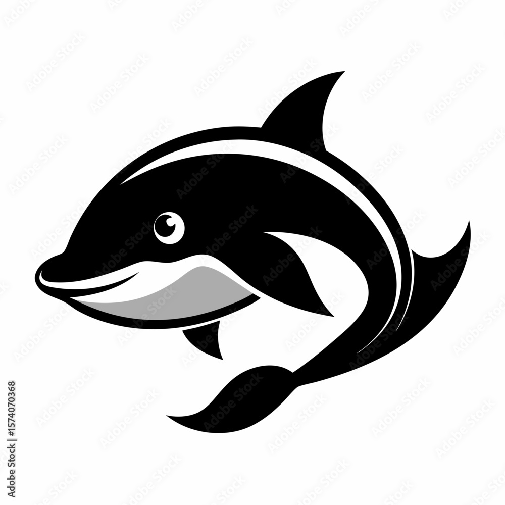 Fototapeta premium shark cartoon isolated on white