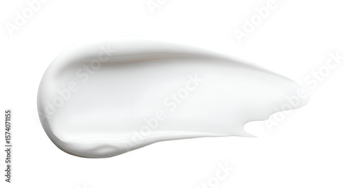 Creamy Texture Shows Smooth White Substance with Transparent Background