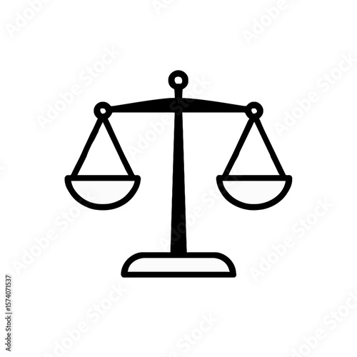 Outline Balance Scale Icon Symbolizing Justice and Equality