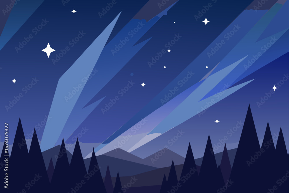 Fototapeta premium night landscape with stars