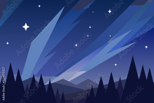 night landscape with stars