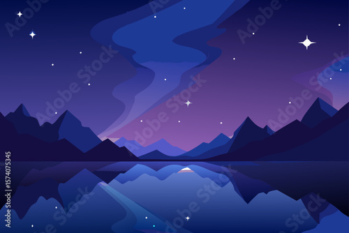 night landscape with stars