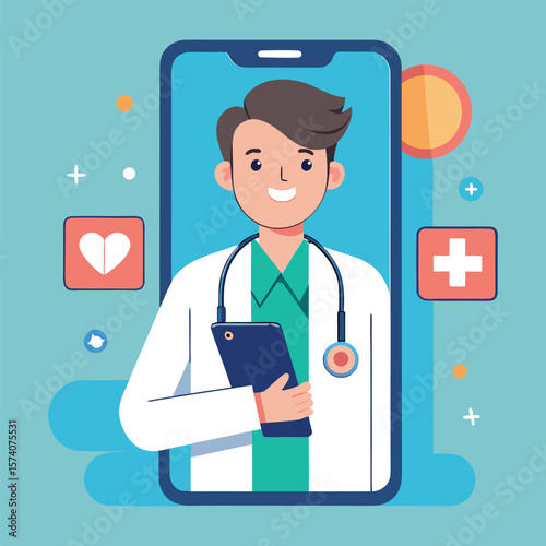 Online Medical Support Illustration