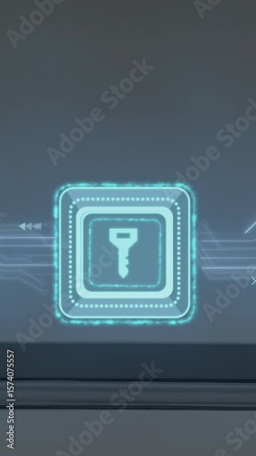 Animation of data processing over smartphone and key