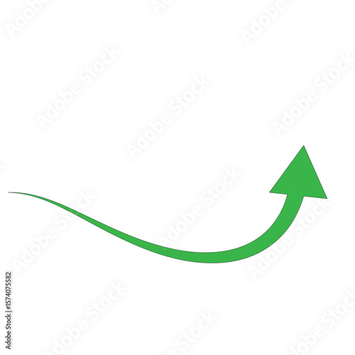 Green and red arrows signify business growth, success, and competitive progress on a 3D financial graph
