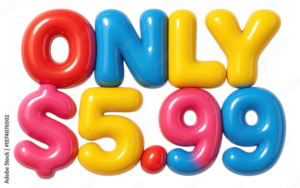 Naklejka premium Bright glossy 3D balloon-style sticker with 