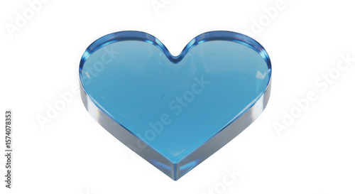 Clear Heart of Glass: A mesmerizingly clean, transparent heart crafted from glass. The captivating clarity and sleek design offers a timeless image.