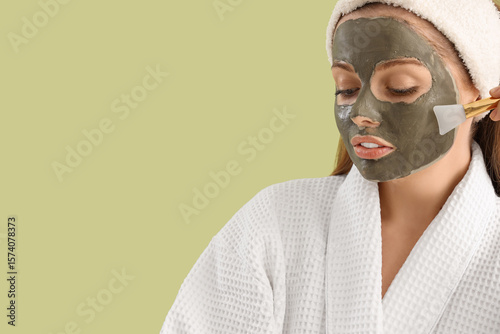 Young woman with applied fa...