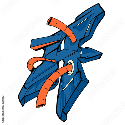 B Graffiti Font Futuristic  Typography Alphabet Illustration