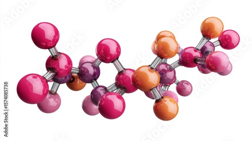 Colorful Molecular Structure Representation with Interconnected Atoms in a 3D Visualization