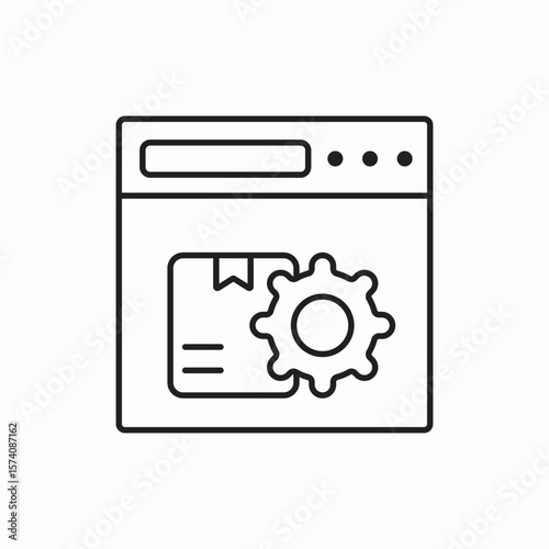 browser delivery box icon vector sign