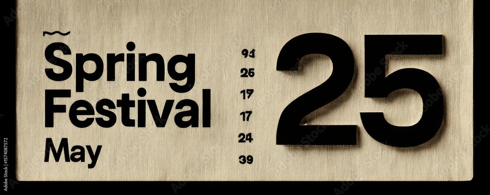 Obraz premium Simple calendar design showcasing May 25th and spring festival theme