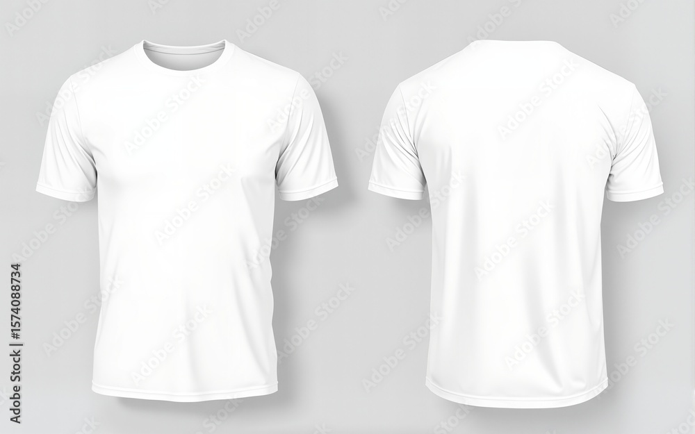 Blank white t-shirt template. Front and back view. High quality Blank white t-shirt template. Front and back view. High quality