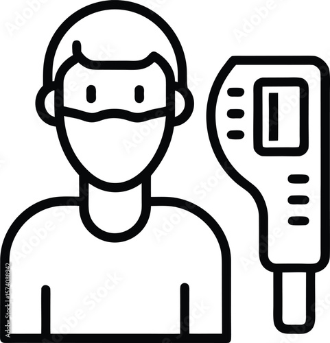 Asymptomatic carrier icon with a human silhouette and hidden virus