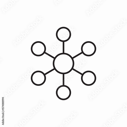connection network nodes icon vector sign