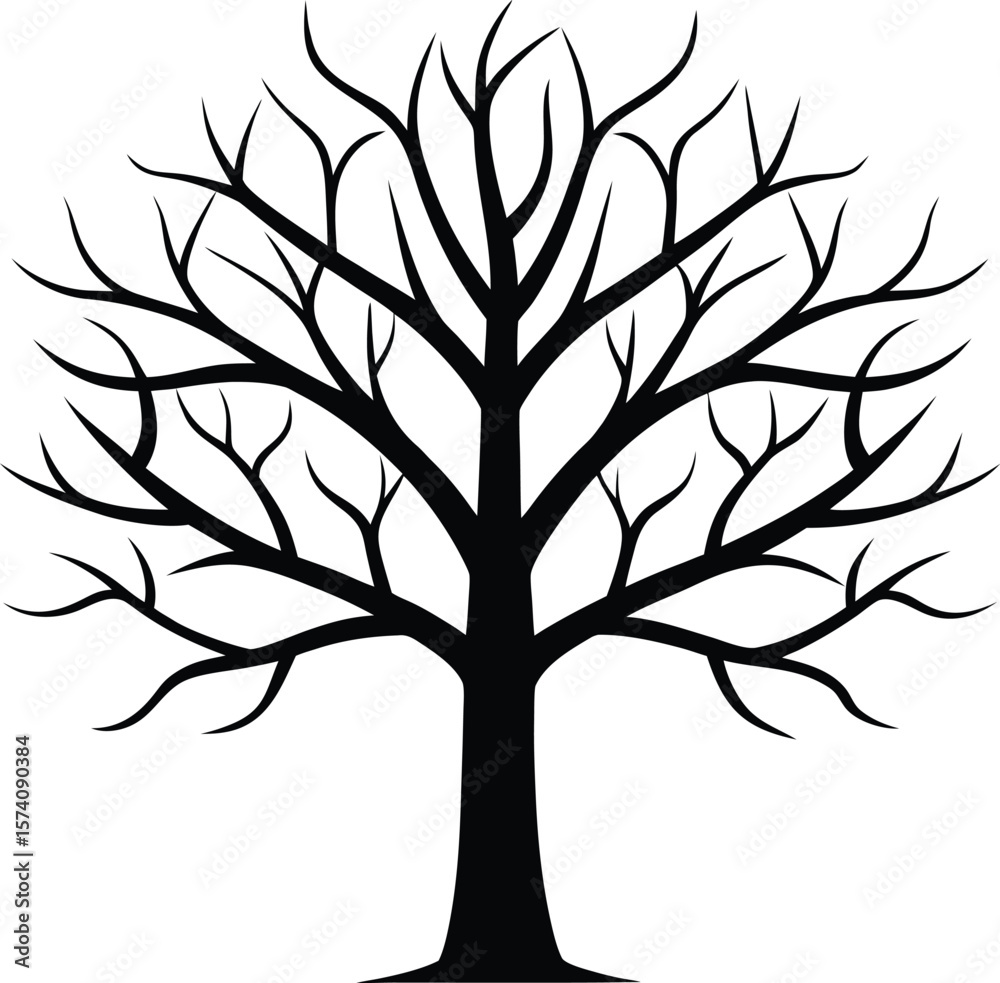 Obraz premium Bare winter tree with an intricate branch pattern