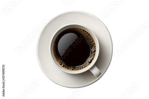 White paper coffee cup with cardboard heat sleeve and black plastic lid shown with spare lid, isolated on a transparent background