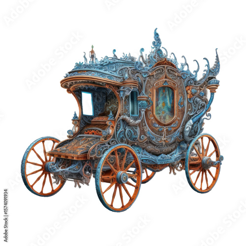 horse carriage on white background