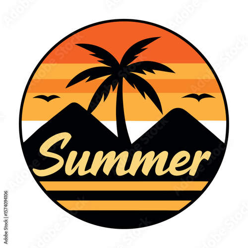          Summer logo vector illustration.
